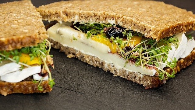 healthy sandwich during lunch break